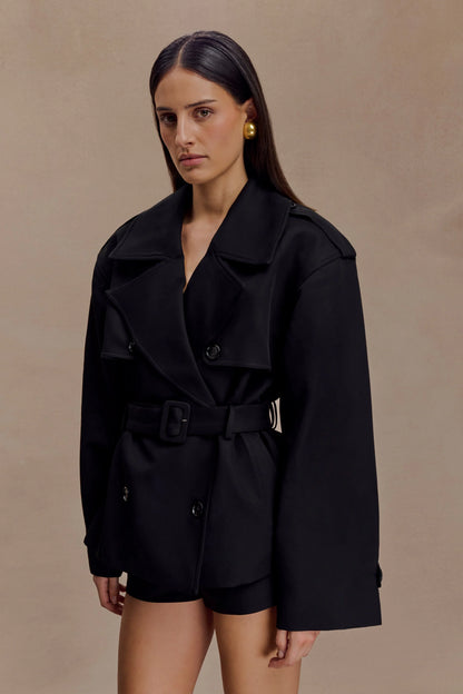 Alden Short Trench Jacket Black