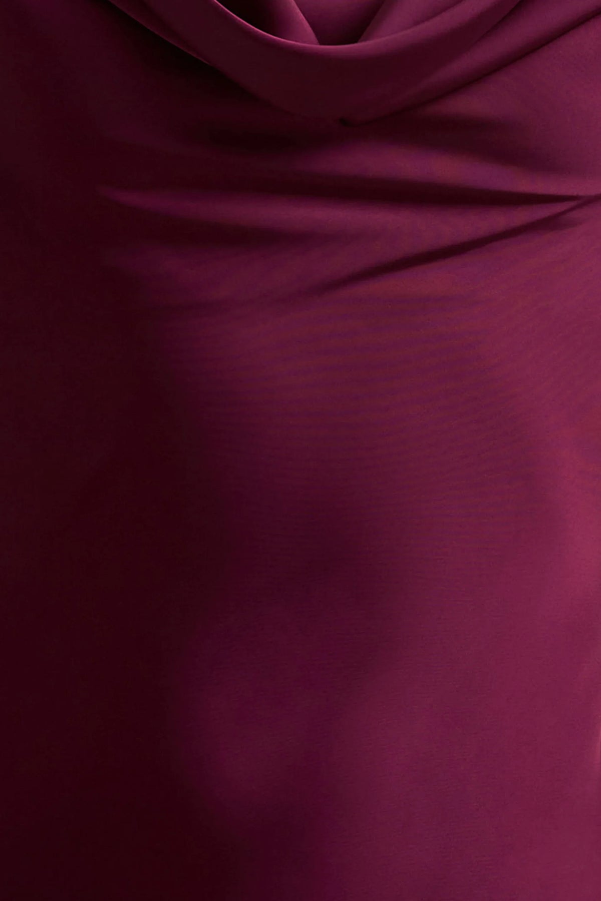 Alesso Burgundy Satin Cowl Neck Slip Maxi Dress