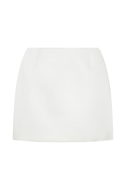 Adeline Satin Mini Skirt White