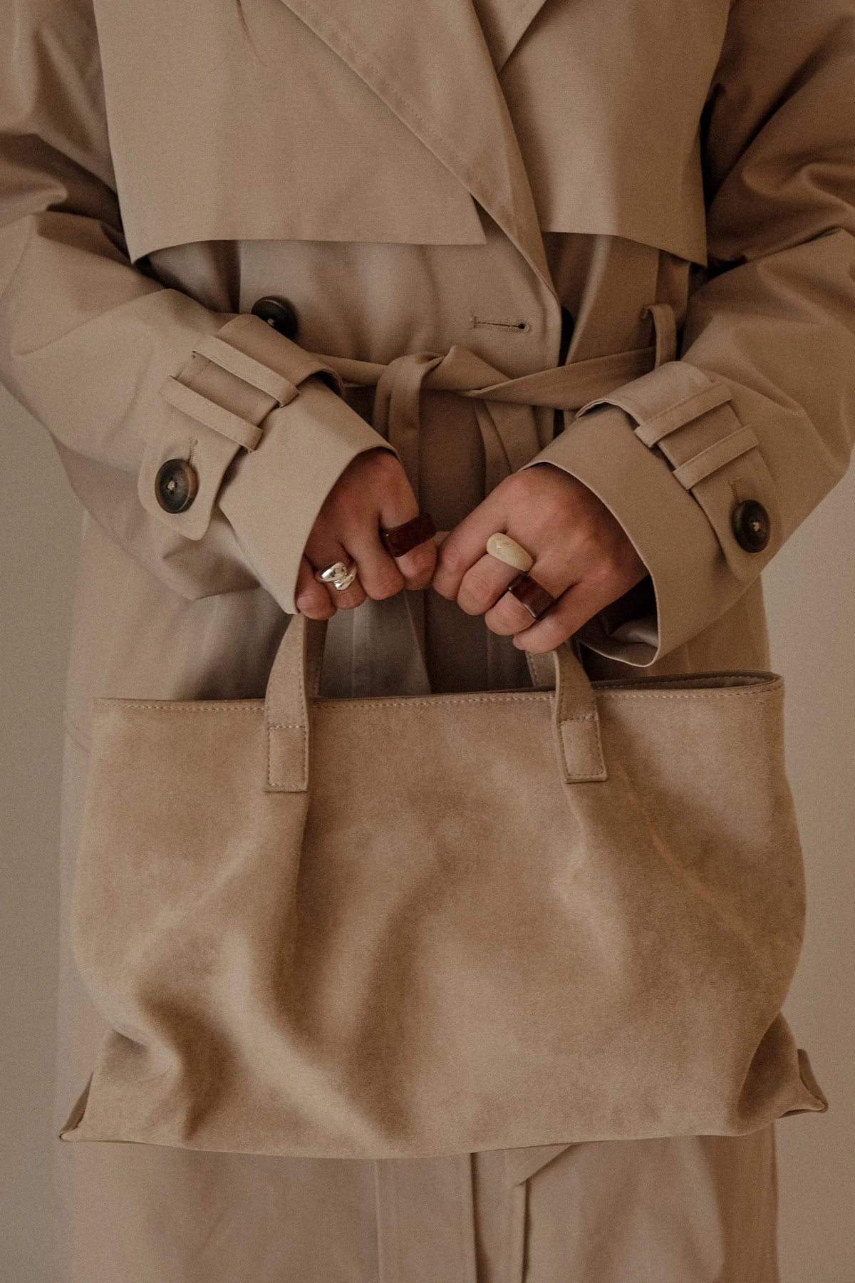 Baylor Faux Suede Bag Natural