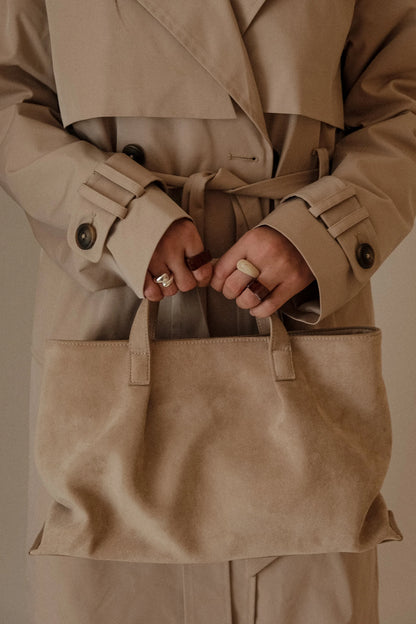 Baylor Faux Suede Bag Natural