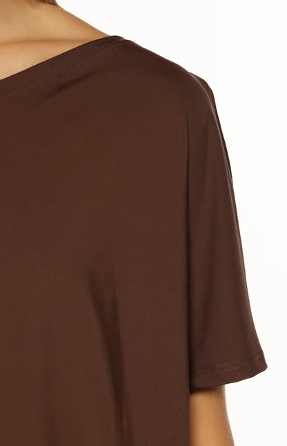 Bisou Brown Off Shoulder Mini Dress