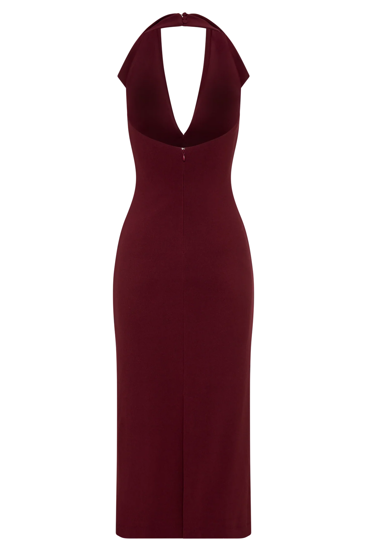 Annita Crepe Halter Midi Dress Merlot