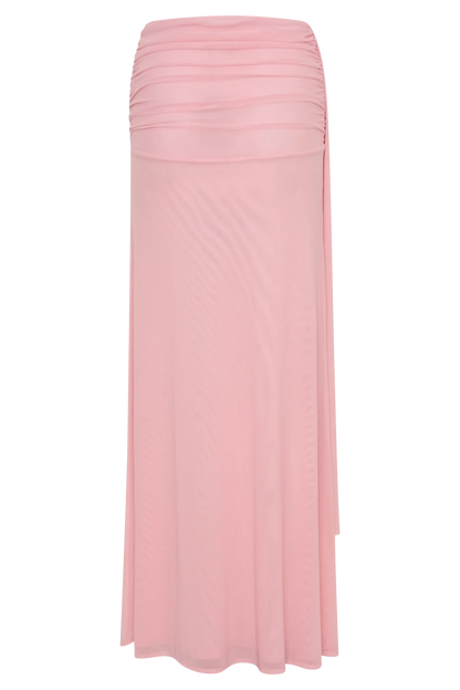 Arna Mesh Maxi Skirt Candy Pink