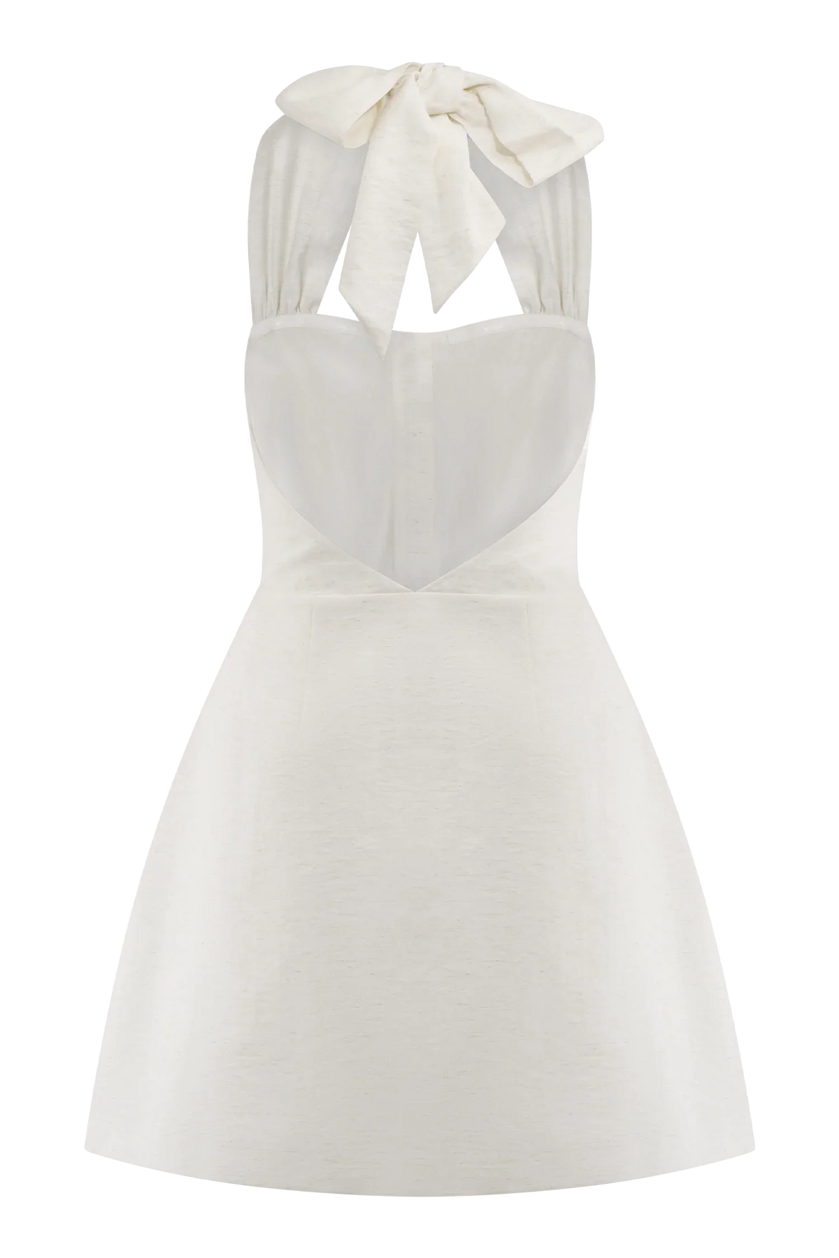 Anya Linen Halter Mini Dress Oat Marle