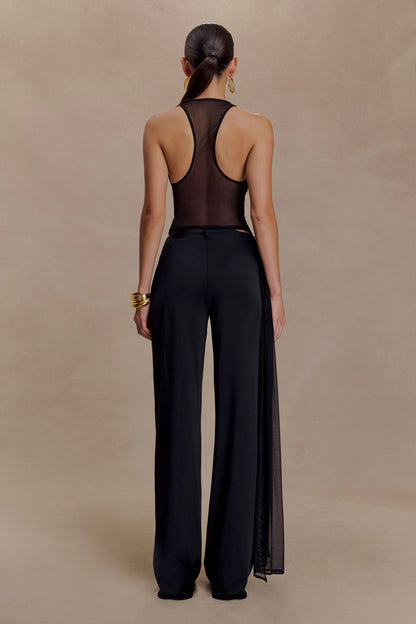 Aspyn Slinky And Mesh Top Black