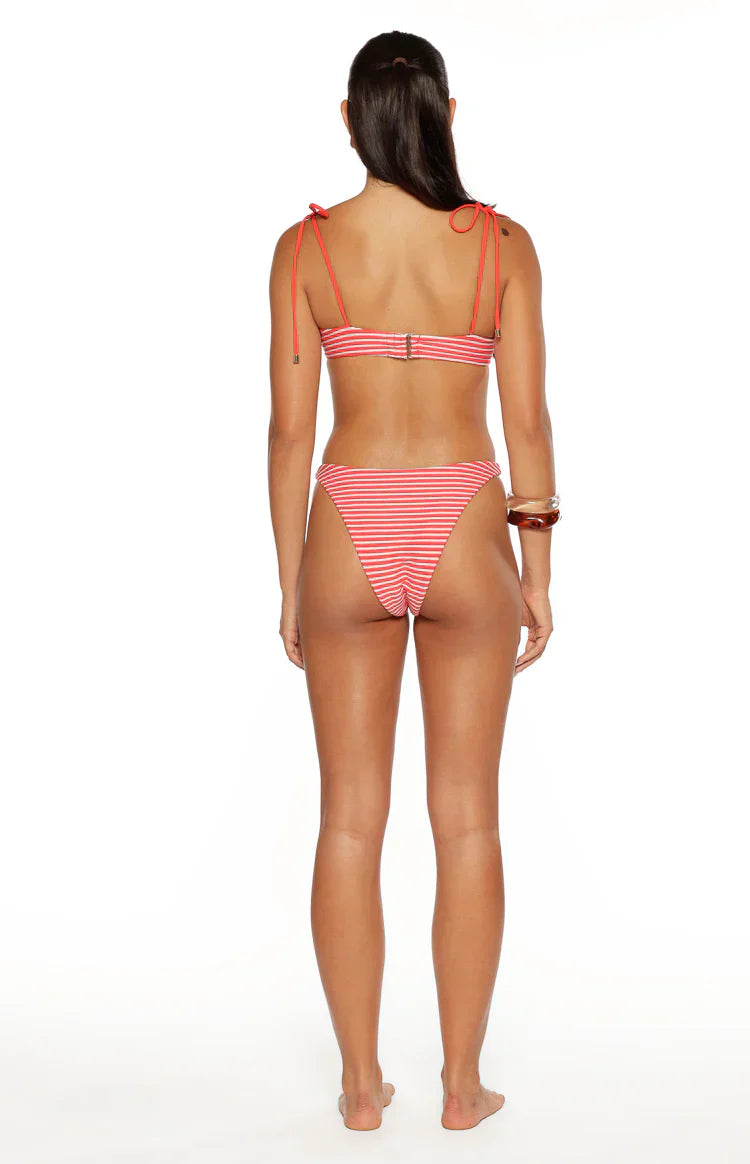 90 Swim Bianca Red Stripe Bikini Bottoms