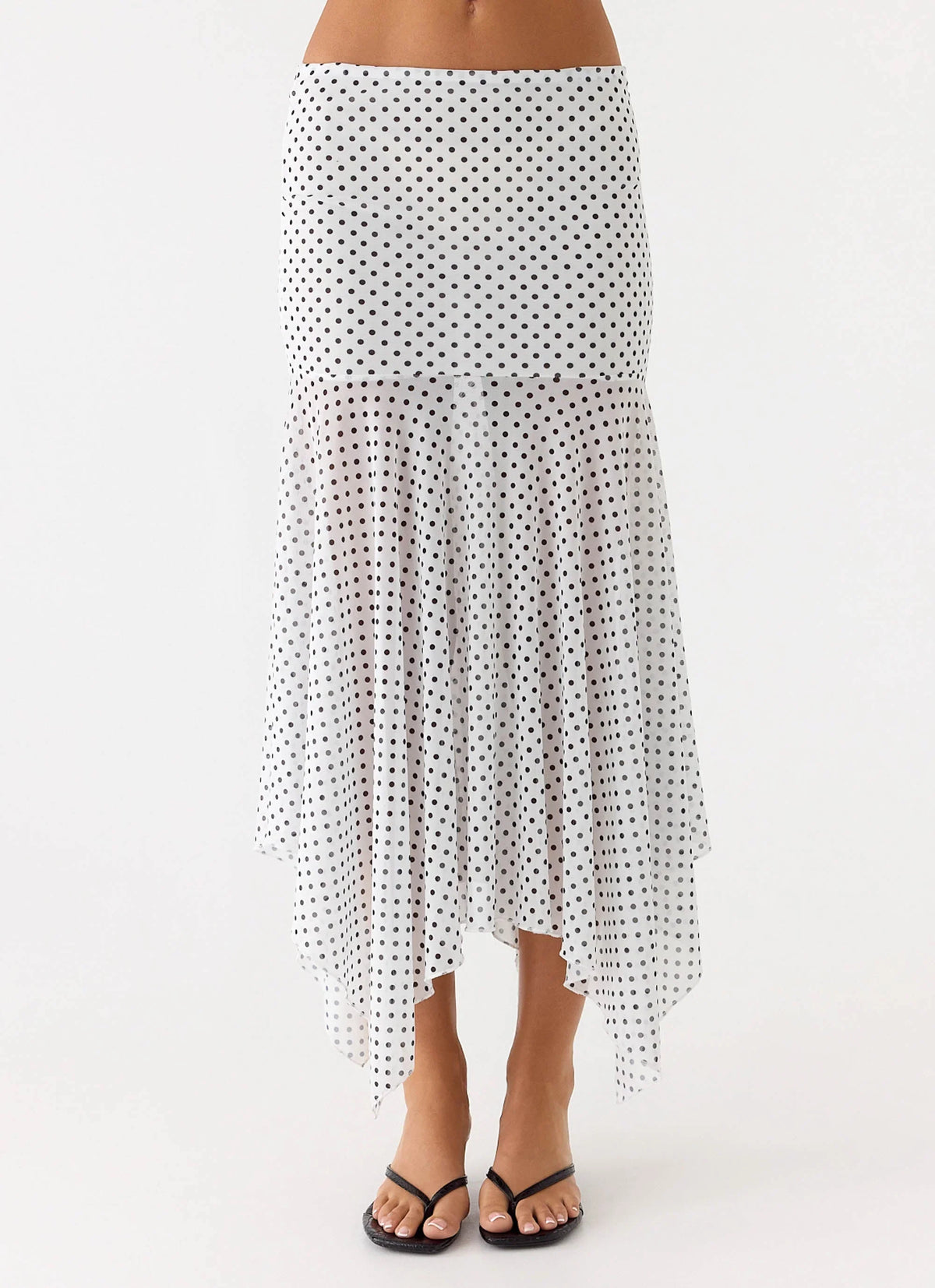 Buffy Maxi Skirt White Polkadot