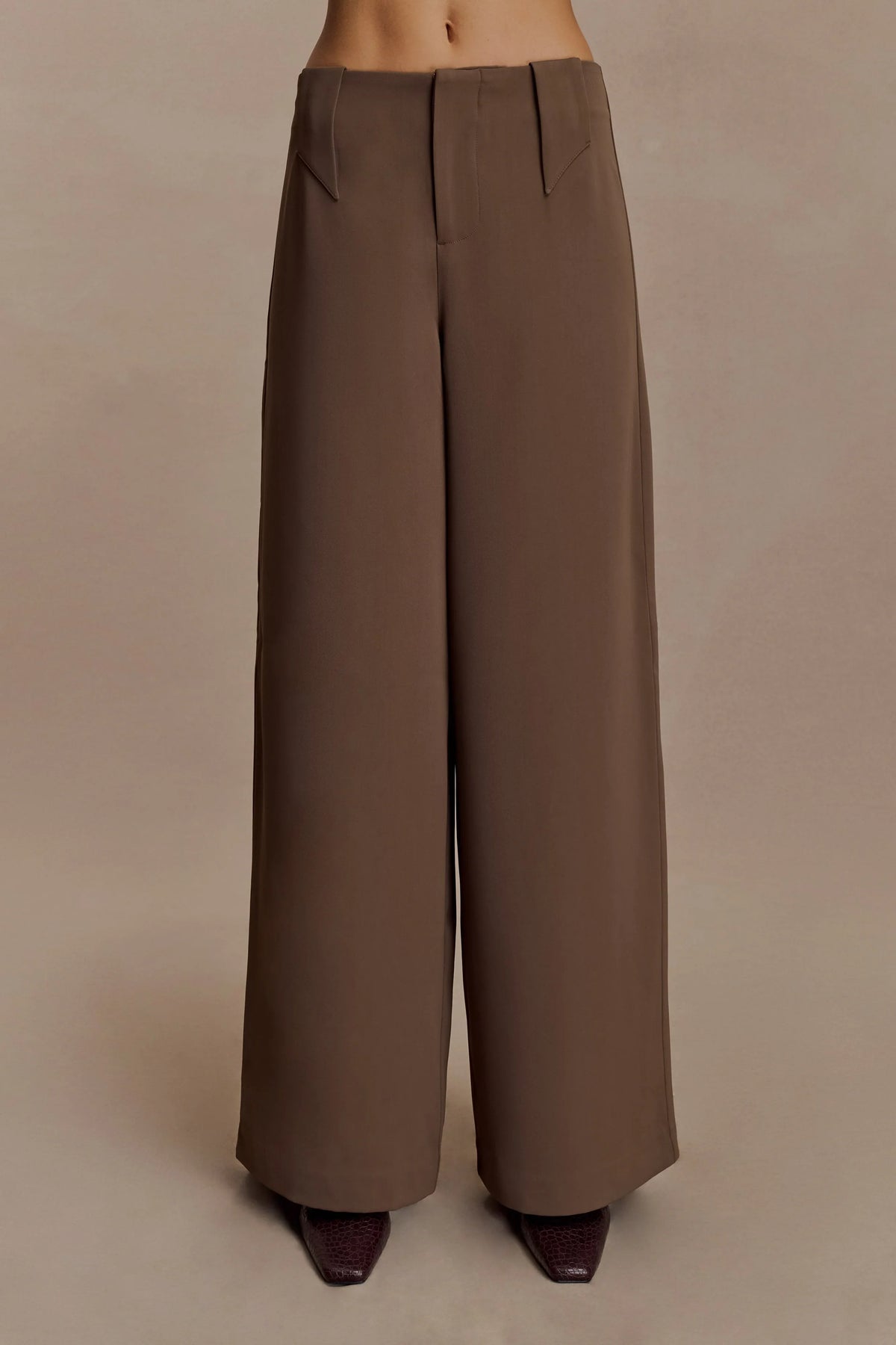 Arlo Wide Leg Suiting Trouser Cacao Brown