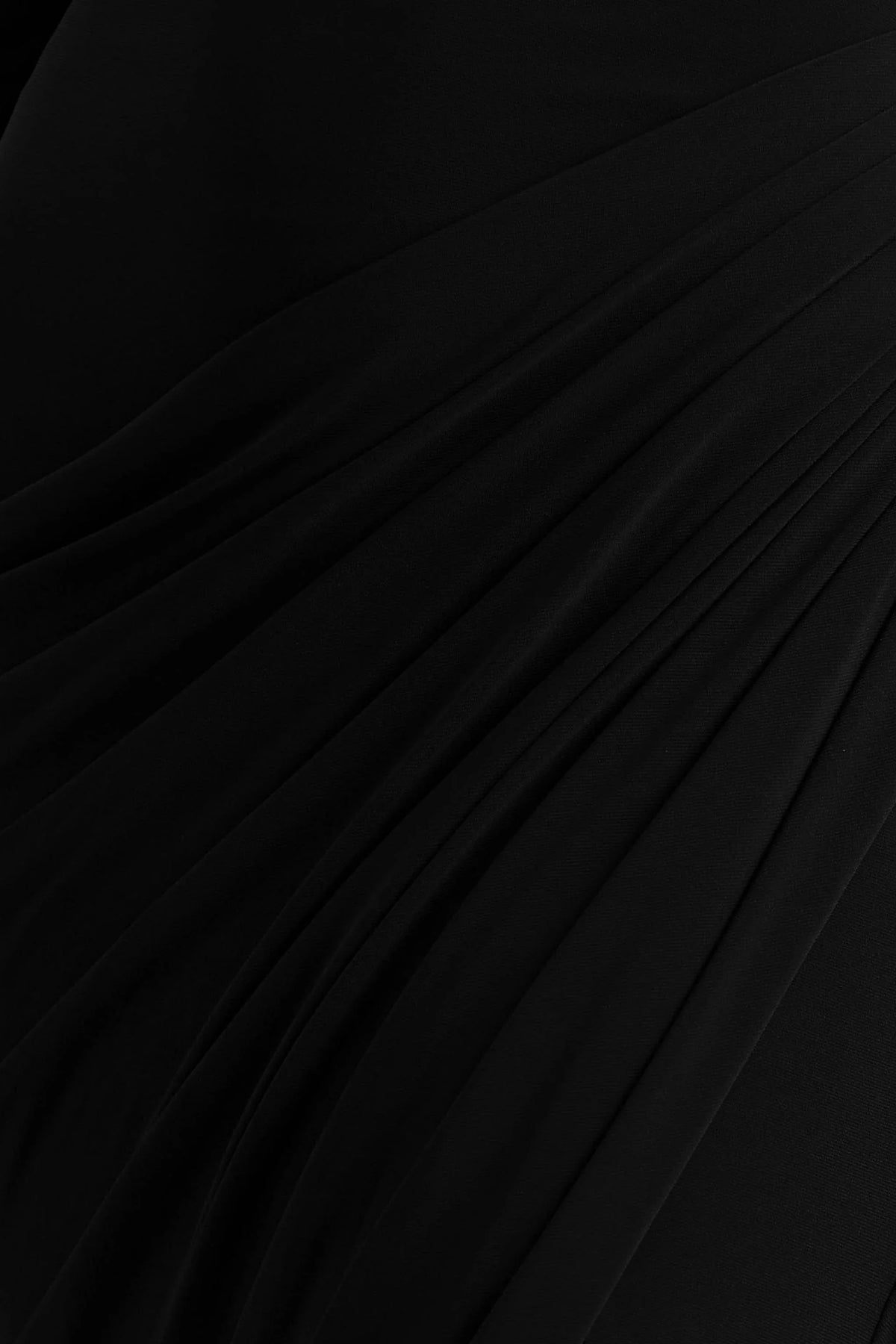 Betsy Black High Neck Maxi Dress With Front Split And Ruched Detailing