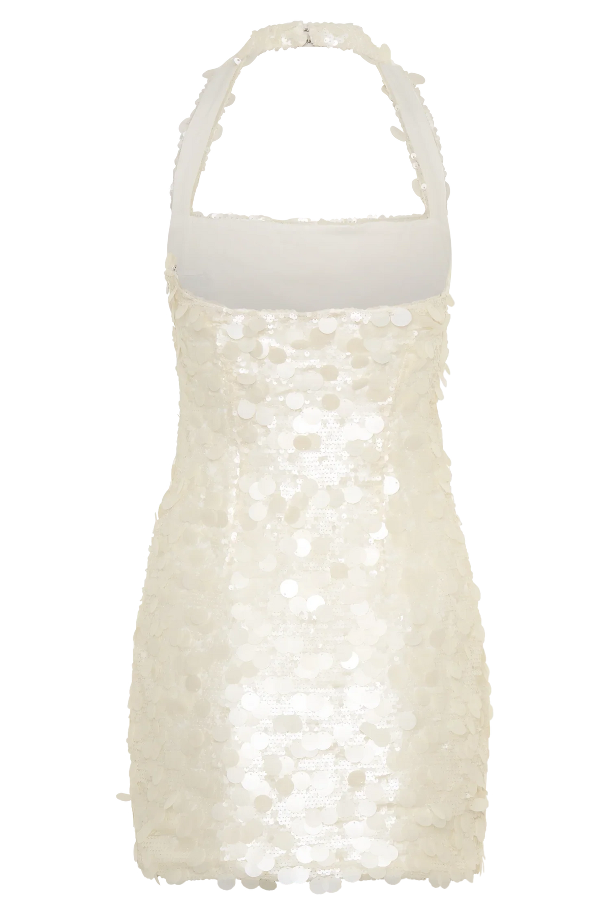 Caralee Sequin Halter Mini Dress Ivory