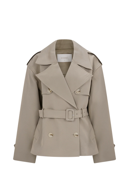 Alden Short Trench Jacket Pebble