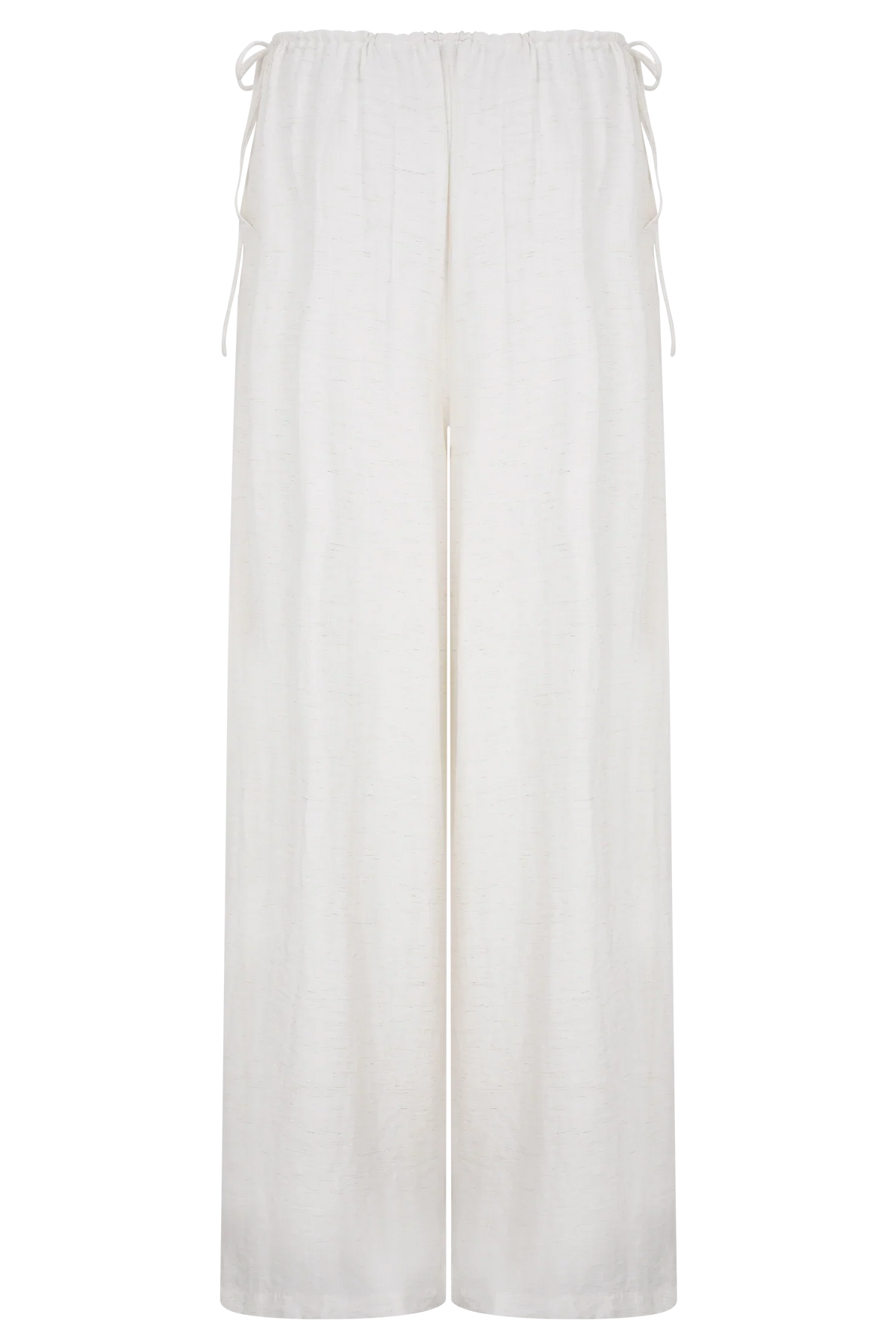 Callum Drawstring Straight Leg Pants White