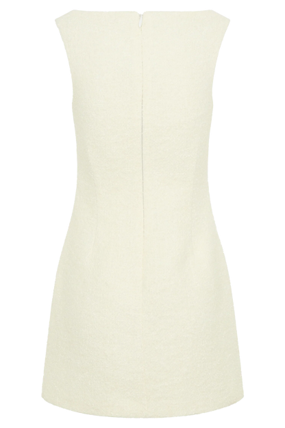Angela Textured Boucle Mini Dress Ivory