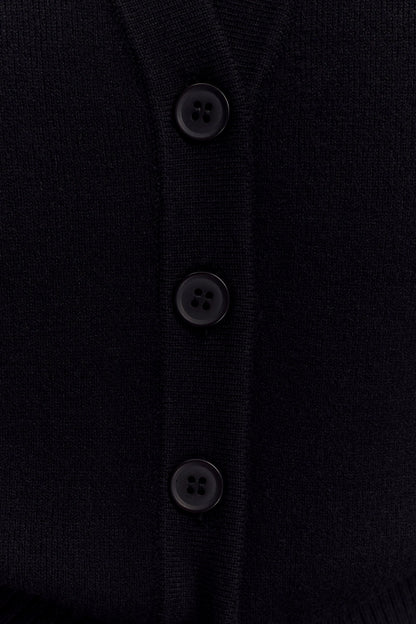Alexia Buttoned Oversized Cardigan Black