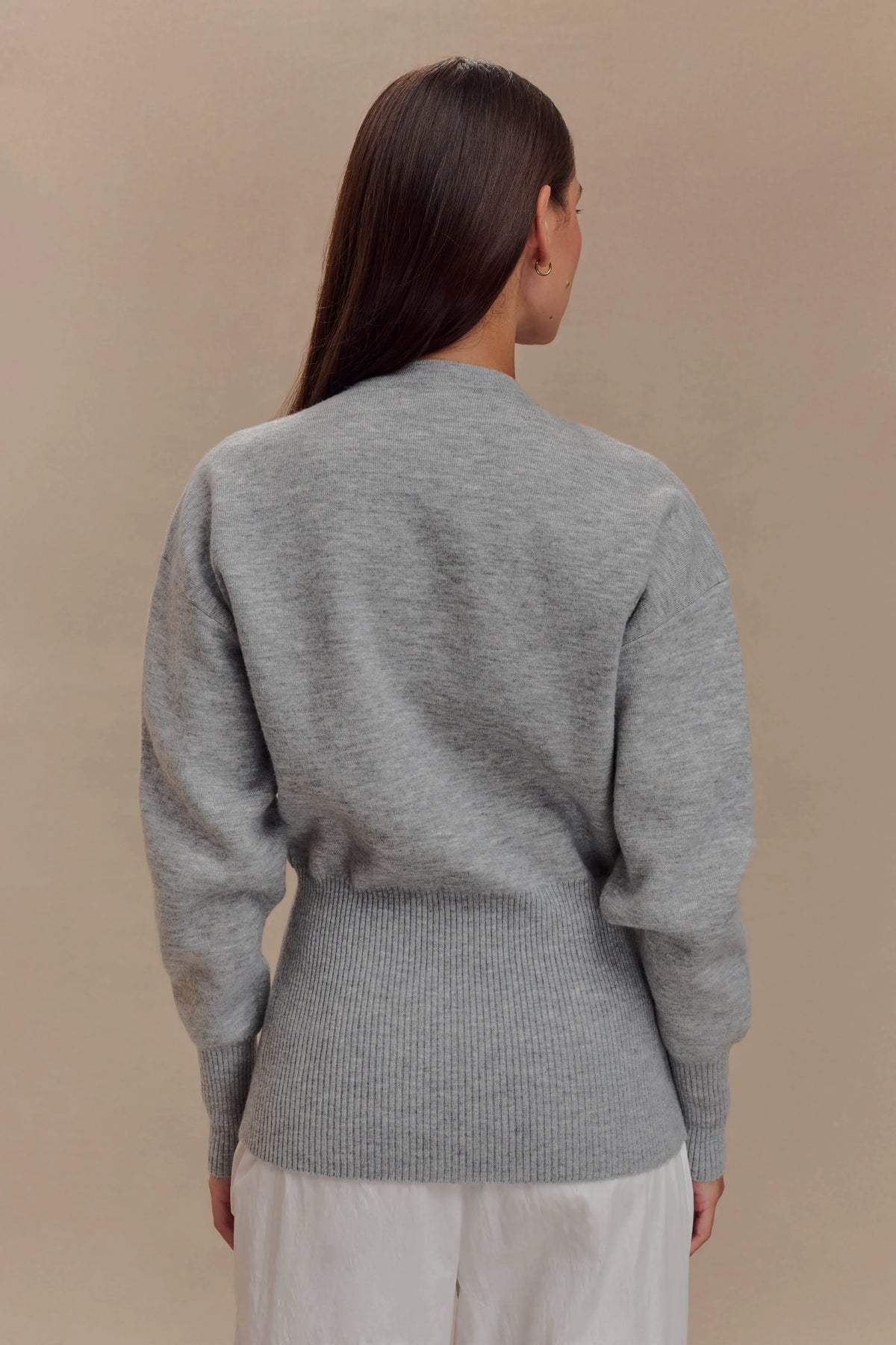 Alexia Buttoned Oversized Cardigan Grey Marle