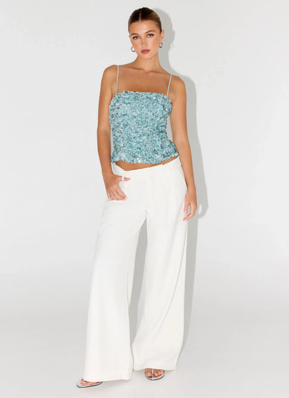 Alayna Sequin Top Aqua