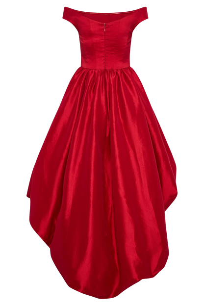Amelia Bubble Maxi Dress Ruby Red