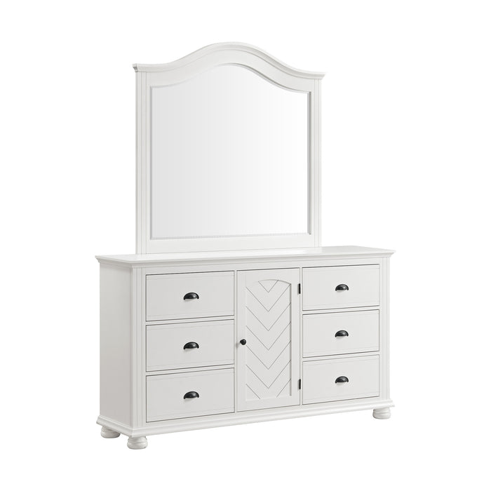 Elements International Kona White Arched Dresser Mirror