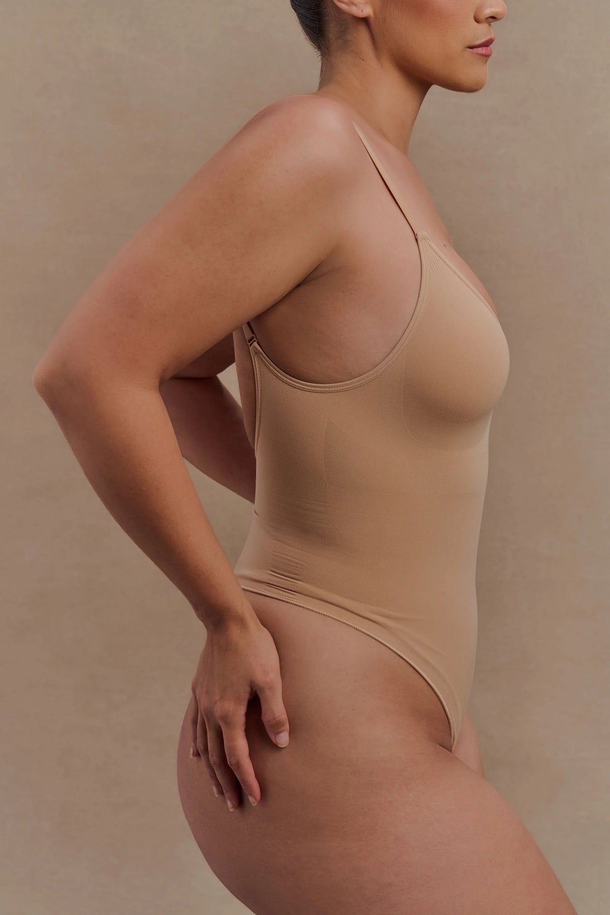 Alyssa Backless Shapewear Bodysuit Beige