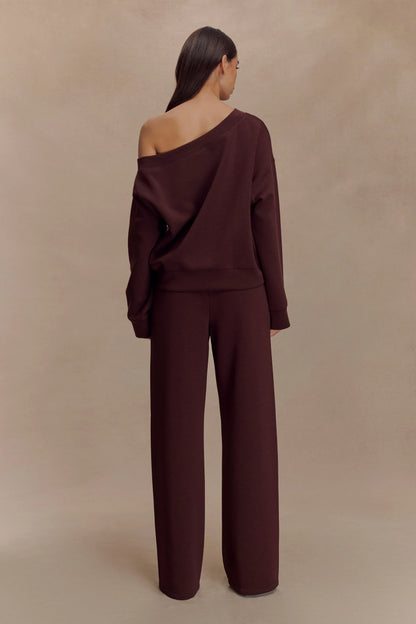 Aiden Slouchy Crew Jumper Chocolate