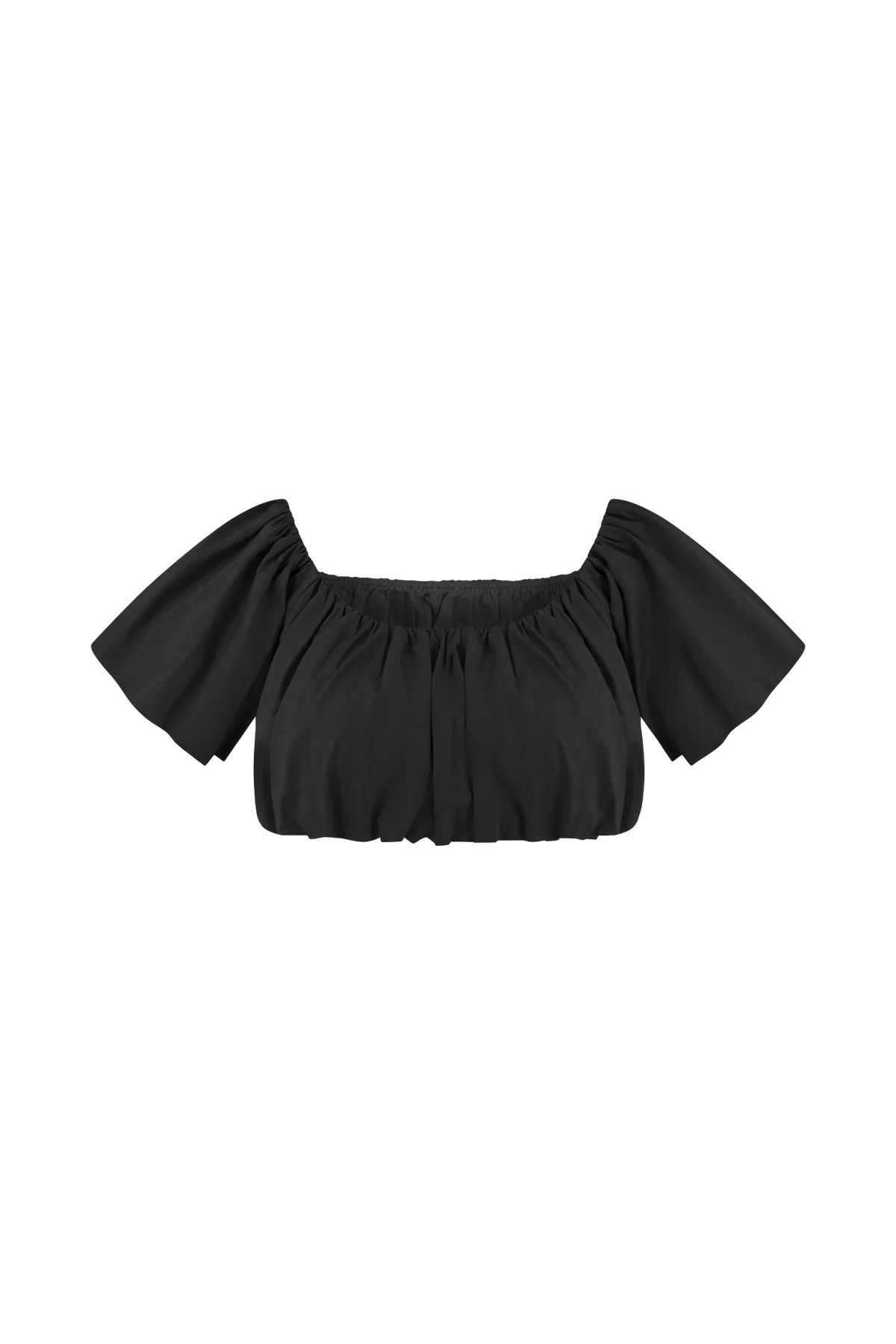 Autumn Off Shoulder Bubble Top Black