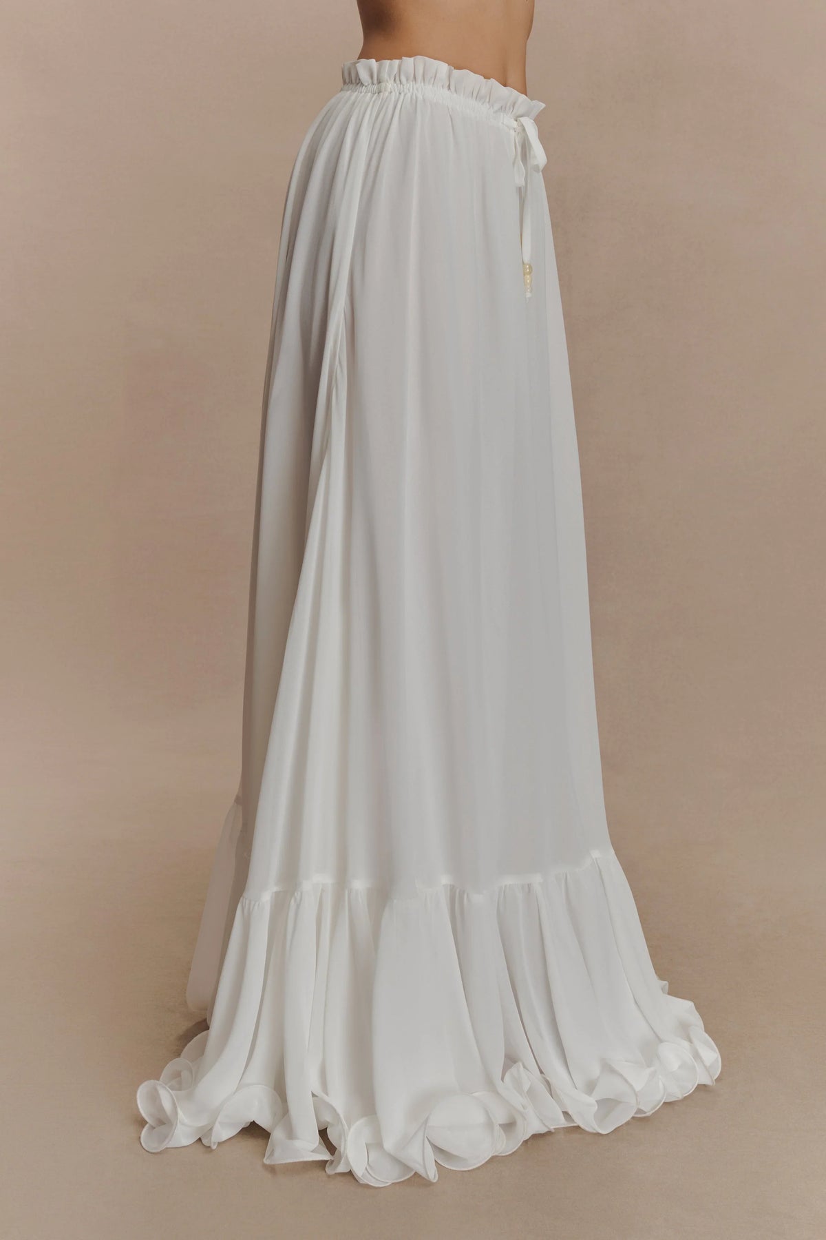 Carlie Chiffon Maxi Skirt Ivory