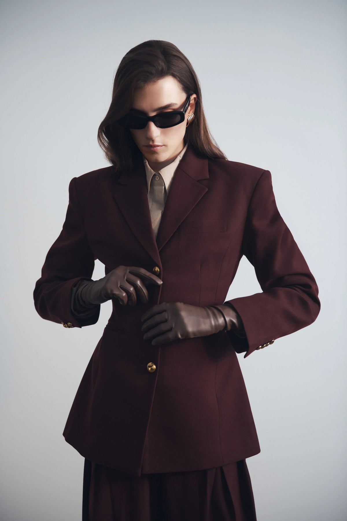 Bellamy Cinched Blazer Mahogany