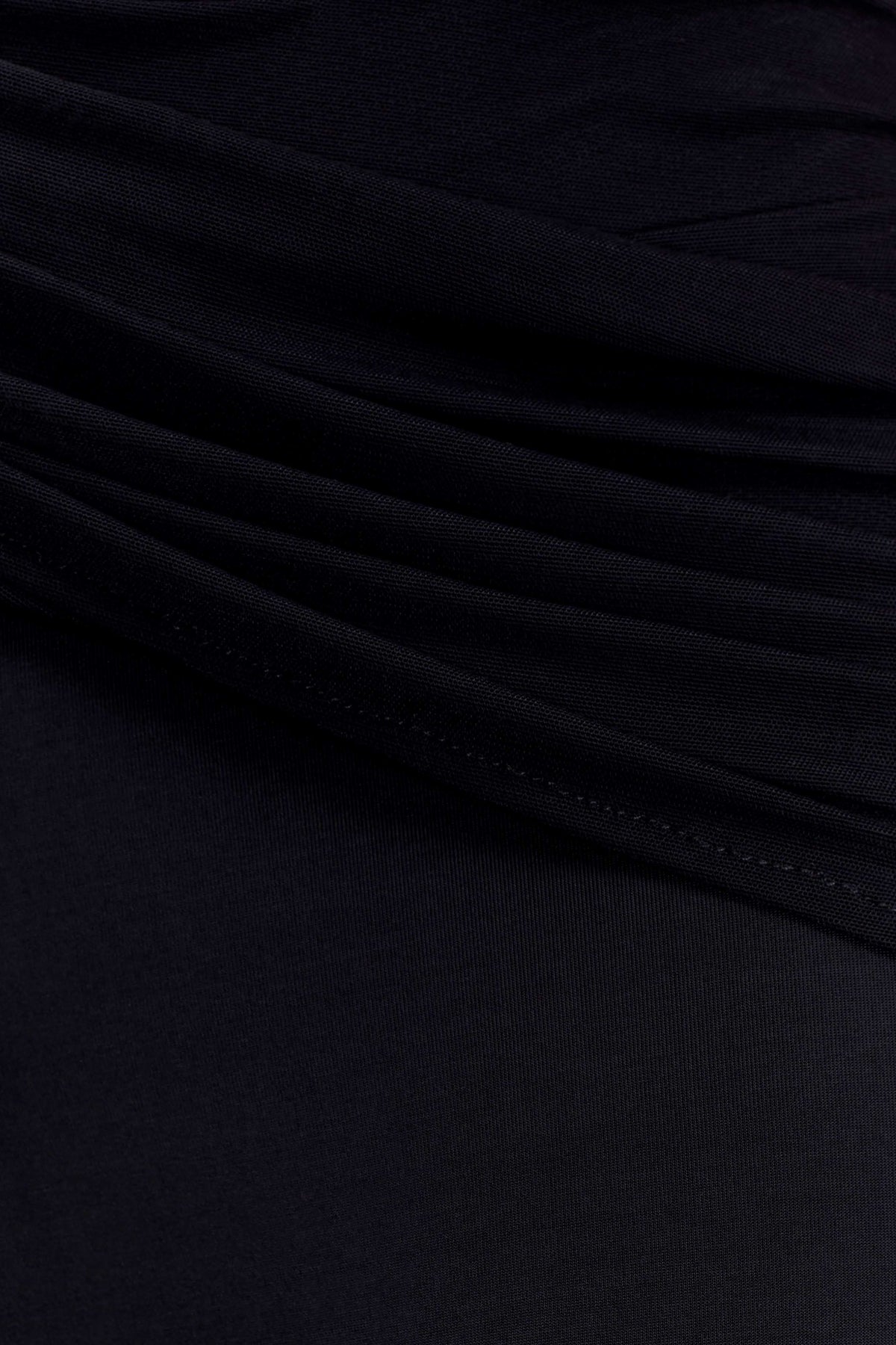 Aspyn Slinky Gathered Wide Leg Pants Black