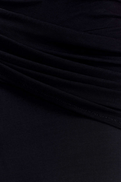Aspyn Slinky Gathered Wide Leg Pants Black
