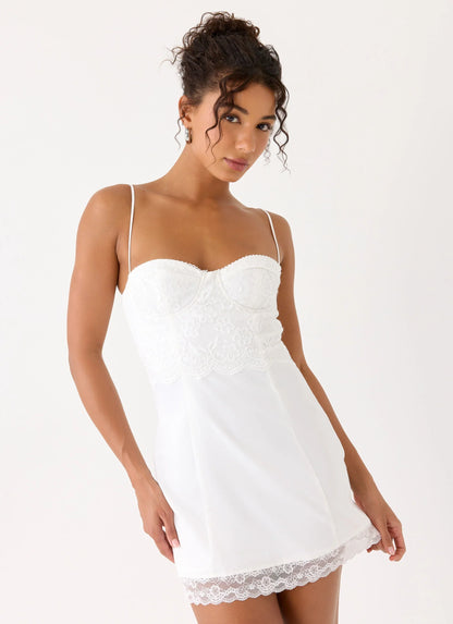 Aloura Lace Mini Dress White
