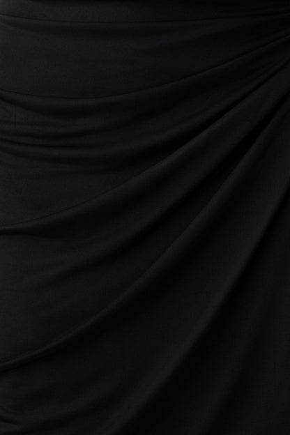 Alyn Off Shoulder Draped Mini Dress Black