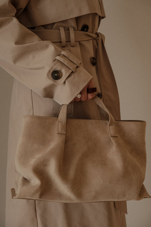 Baylor Faux Suede Bag Natural