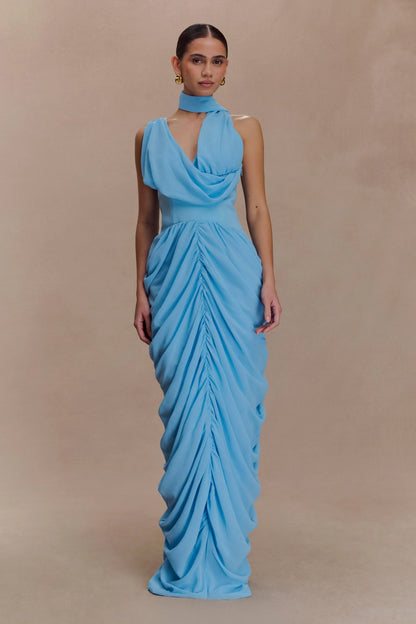 Alex Chiffon Maxi Dress Blue