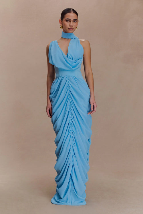 Alex Chiffon Maxi Dress Blue