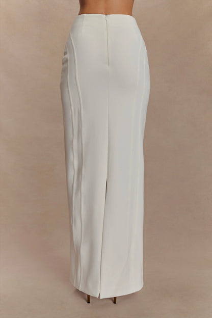 Alma High Waist Maxi Skirt White