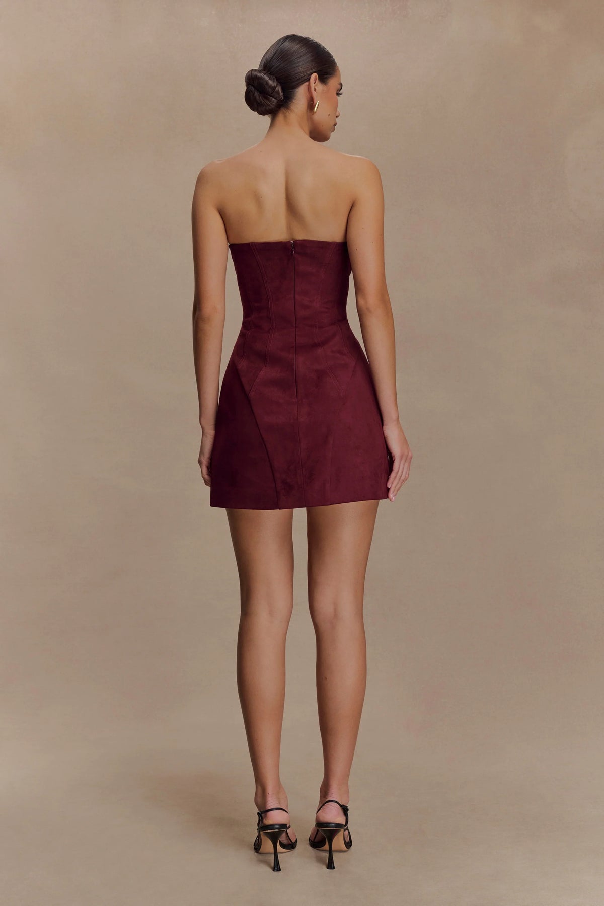 Andy Faux Suede Mini Dress Wine
