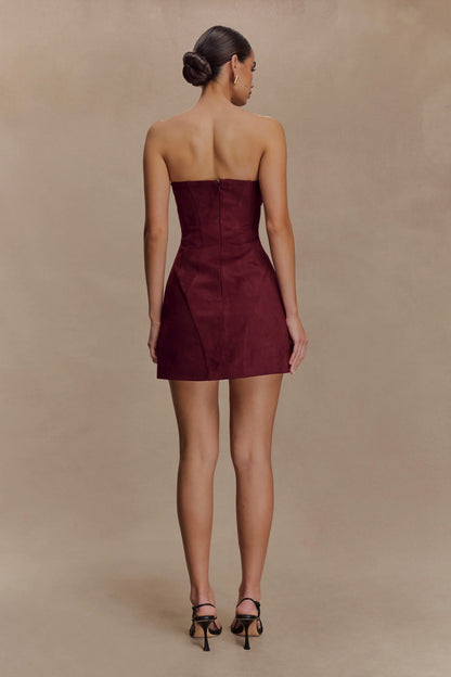 Andy Faux Suede Mini Dress Wine