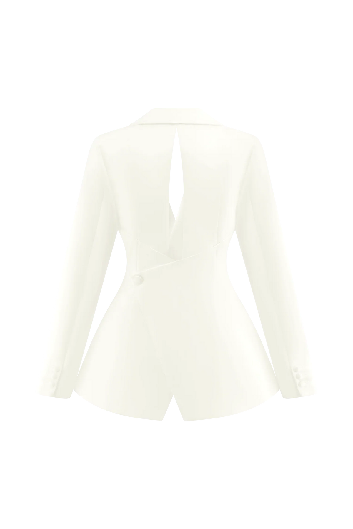 Ada Tailored Satin Blazer Ivory