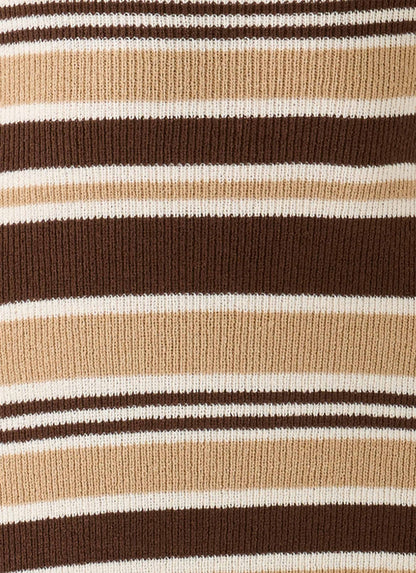 Antonie Knit Maxi Dress Chocolate Olive Stripe