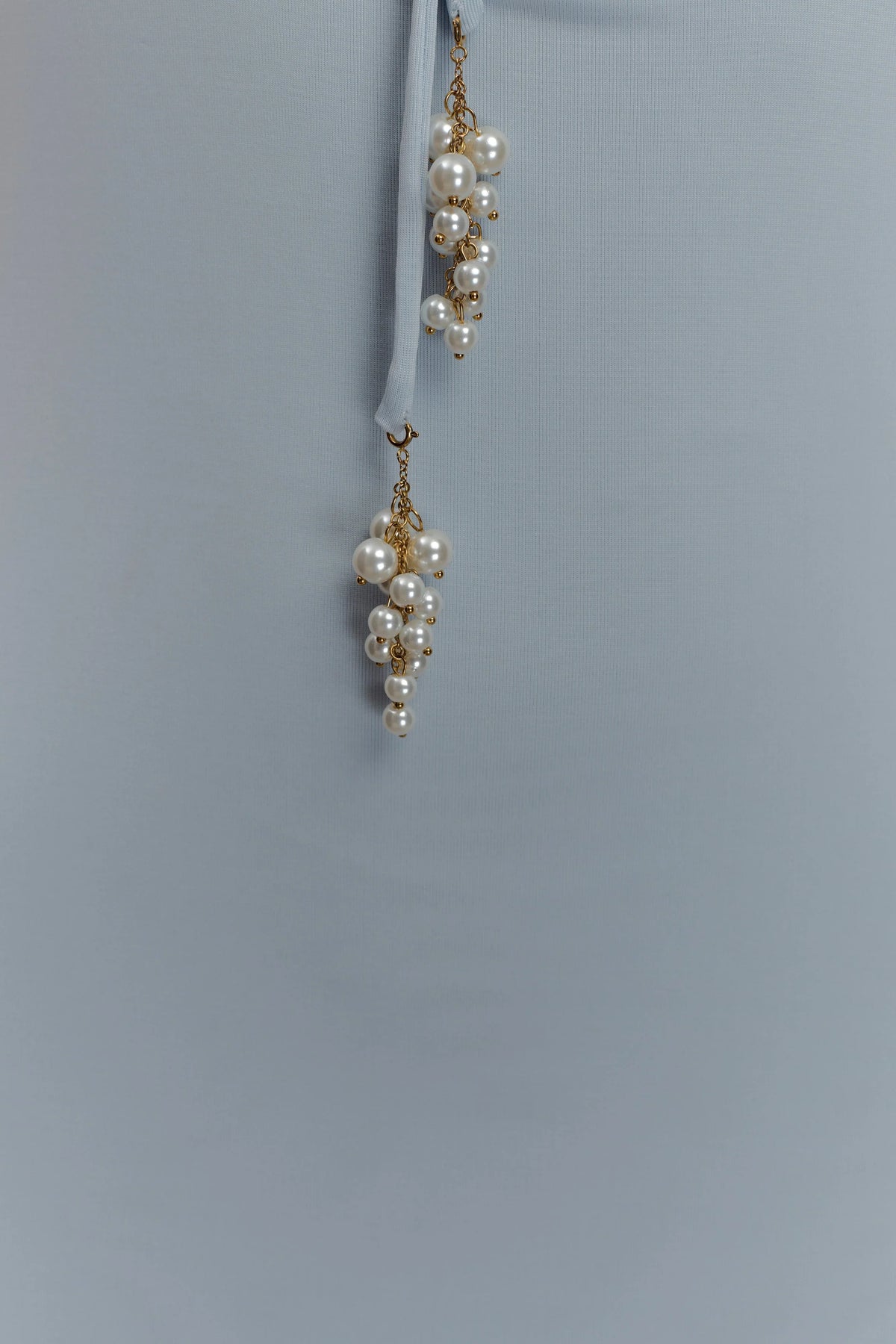 Beryl Slinky Maxi Dress With Pearls Pale Blue