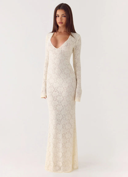 Astoria Long Sleeve Maxi Dress Ivory
