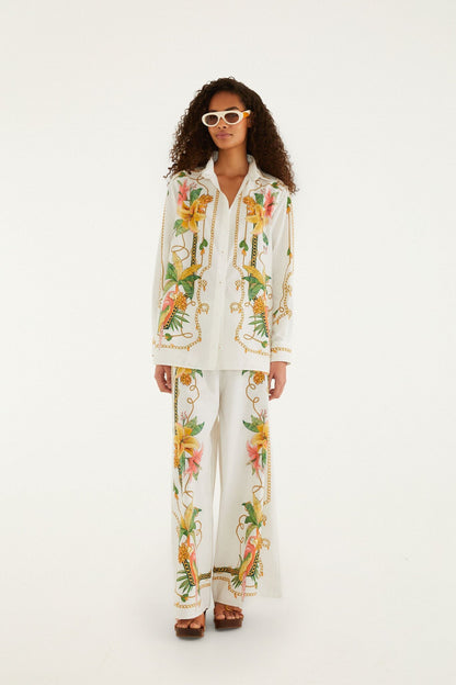 Tropical Royalty Off-White Pants