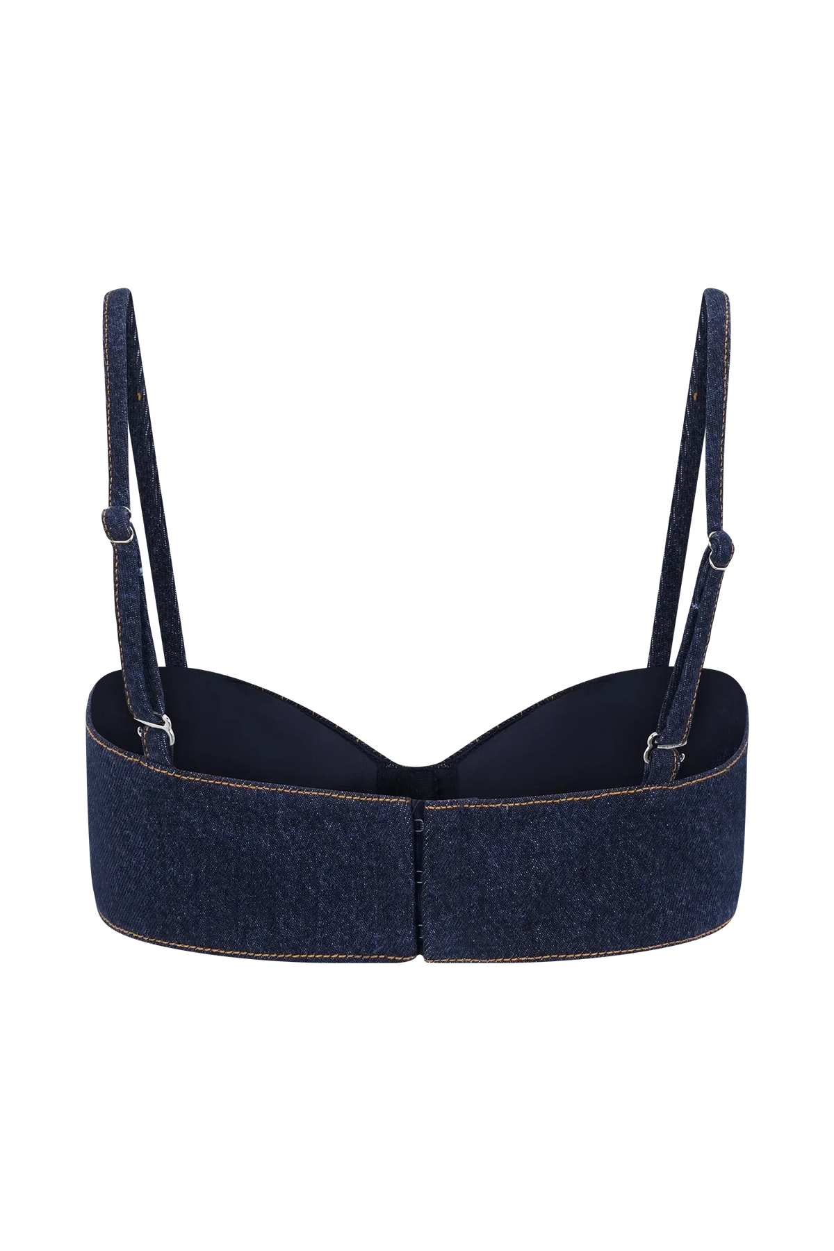 Belle Denim Cropped Bralette Indigo Blue