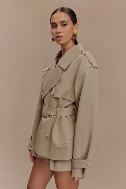 Alden Short Trench Jacket Pebble