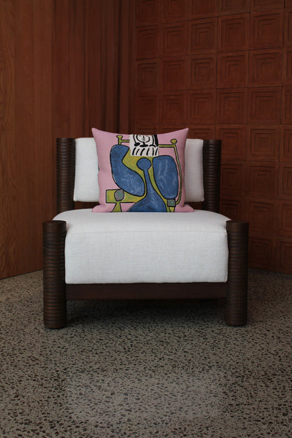 Femme assise à la robe bleue II | Picasso Collection Cushion Cover jules pansu