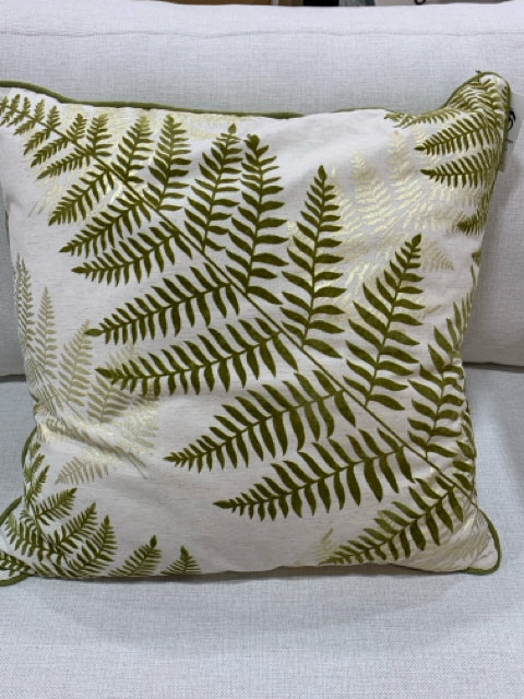 GREEN FERN LEAVES PILLOW