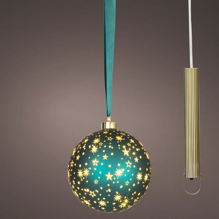 Hanging LED Micro Ball - Emerald/Warm White