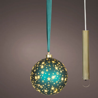 Hanging LED Micro Ball - Emerald/Warm White
