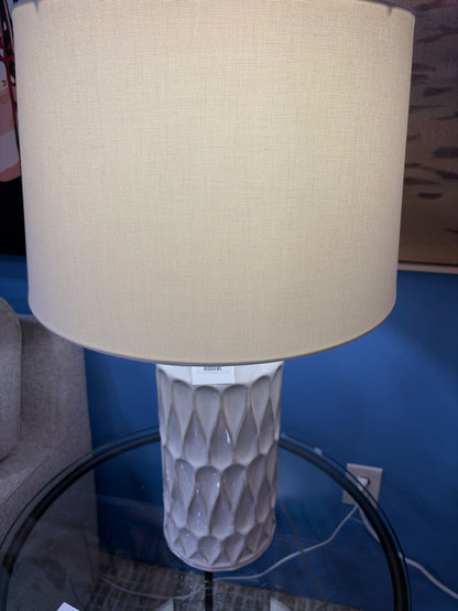 LAMP CREAM GLAZE HARLEQUIN PATTERN